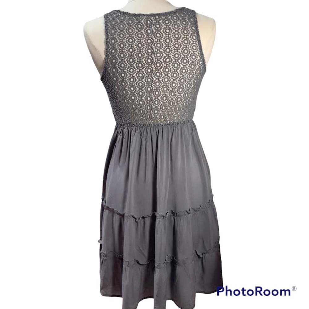 Others Follow crochet lace back gray sleeveless dress Size S